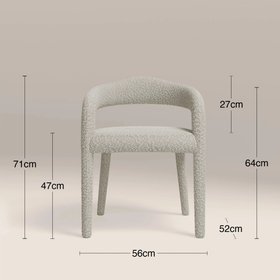 Ophelia Carver Dining Chair | Speckled Stone Sustainable Boucle