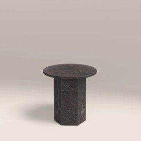Naxos Round Side Table | Storm Grey Marble