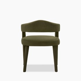 Ophelia Carver Dining Chair | Moss Green Sustainable Mohair Velvet