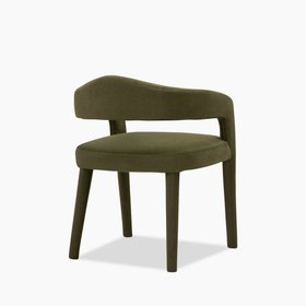 Ophelia Carver Dining Chair | Moss Green Sustainable Mohair Velvet