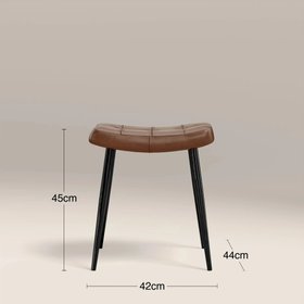 Utah Low Stool | Tan Faux Leather & Black