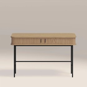 Mika Wooden 2 Drawer Desk | Oak & Black