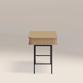 Mika Wooden 2 Drawer Desk | Oak & Black