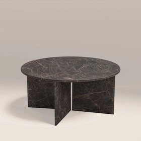 Vega Round Coffee Table | Storm Grey Marble