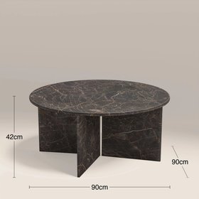 Vega Round Coffee Table | Storm Grey Marble