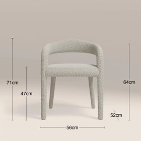 Ophelia Carver Dining Chair | Speckled Stone Sustainable Boucle