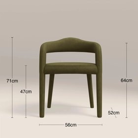 Ophelia Carver Dining Chair | Moss Green Sustainable Mohair Velvet