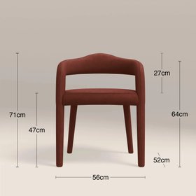 Ophelia Carver Dining Chair | Rust Red Sustainable Velvet