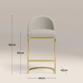 Matteo Kitchen Stool with Backrest | Speckled Stone Sustainable Boucle