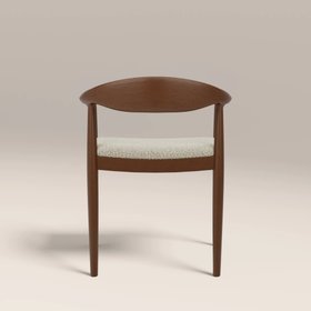 Luma Wooden Carver Dining Chair | Speckled Stone Sustainable Boucle & Walnut