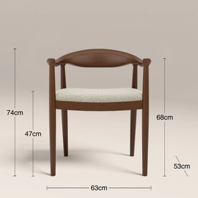 Luma Wooden Carver Dining Chair | Speckled Stone Sustainable Boucle & Walnut