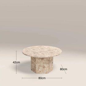 Naxos Round Coffee Table | Latte Marble