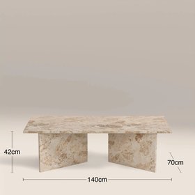 Vega Rectangle Coffee Table | Latte Marble