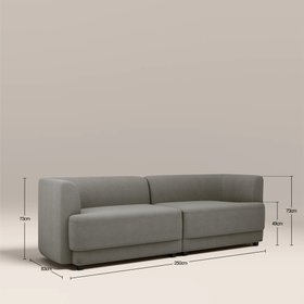 Harley 3 Seater Sofa | Pebble Grey Fabric