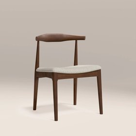 Aalborg Wooden Dining Chair | Speckled Stone Sustainable Boucle & Walnut