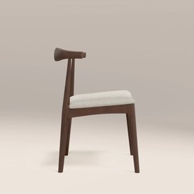 Aalborg Wooden Dining Chair | Speckled Stone Sustainable Boucle & Walnut