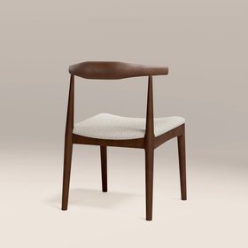 Aalborg Wooden Dining Chair | Speckled Stone Sustainable Boucle & Walnut