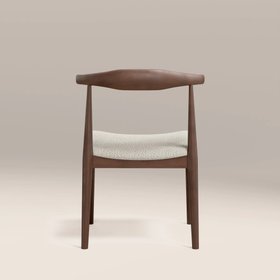 Aalborg Wooden Dining Chair | Speckled Stone Sustainable Boucle & Walnut