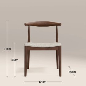 Aalborg Wooden Dining Chair | Speckled Stone Sustainable Boucle & Walnut