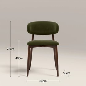 Halston Dining Chair | Olive Green Sustainable Velvet & Walnut