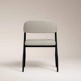 Presley Carver Dining Chair | Speckled Stone Sustainable Boucle & Black