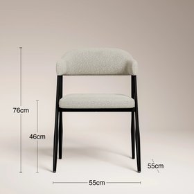 Presley Carver Dining Chair | Speckled Stone Sustainable Boucle & Black