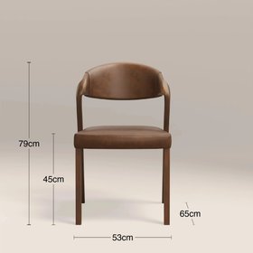 Kennedy Dining Chair | Vintage Tan Faux Leather & Walnut