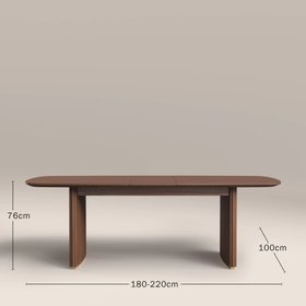 Caleb 6-8 Seat Rectangle Wooden Extendable Dining Table | Walnut
