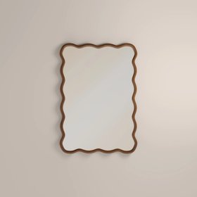 Osaka Wavy Wall Mirror | Walnut