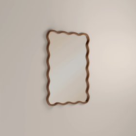 Osaka Wavy Wall Mirror | Walnut