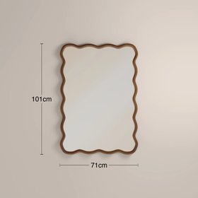 Osaka Wavy Wall Mirror | Walnut