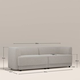 Harley 3 Seater Sofa | Speckled Stone Sustainable Boucle