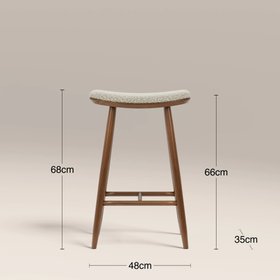 Hatton Wooden Kitchen Stool | Speckled Stone Sustainable Boucle & Walnut
