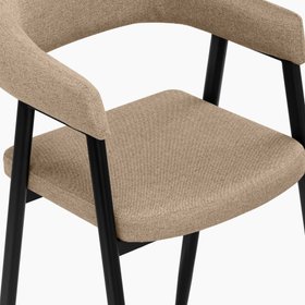 Presley Kitchen Stool | Latte Sustainable Fabric & Black