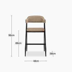 Presley Kitchen Stool | Latte Sustainable Fabric & Black