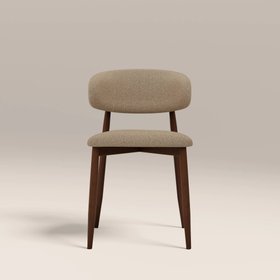 Halston Dining Chair | Latte Sustainable Fabric & Walnut