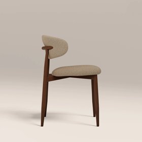Halston Dining Chair | Latte Sustainable Fabric & Walnut