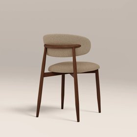Halston Dining Chair | Latte Sustainable Fabric & Walnut