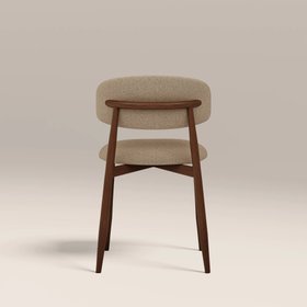 Halston Dining Chair | Latte Sustainable Fabric & Walnut