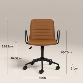 Gianna Office Chair | Tuscan Tan Faux Leather & Black