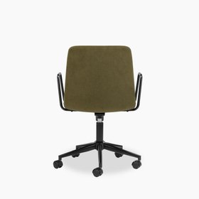 Gianna Office Chair | Moss Green Sustainable Mohair Velvet & Black