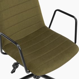 Gianna Office Chair | Moss Green Sustainable Mohair Velvet & Black