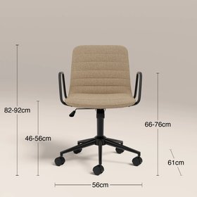 Gianna Office Chair | Latte Sustainable Fabric & Black