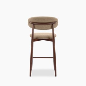 Halston Kitchen Stool | Latte Sustainable Fabric & Walnut