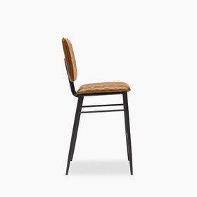 Elgin Kitchen Stool | Tan Faux Leather & Black