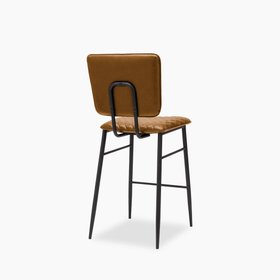 Elgin Kitchen Stool | Tan Faux Leather & Black
