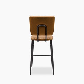 Elgin Kitchen Stool | Tan Faux Leather & Black