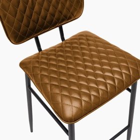 Elgin Kitchen Stool | Tan Faux Leather & Black