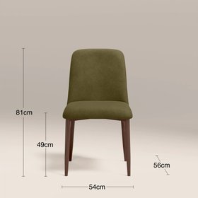 Amari Dining Chair | Moss Green Sustainable Mohair Velvet & Walnut