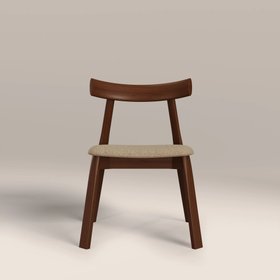 Clyde Wooden Dining Chair | Latte Sustainable Fabric & Walnut